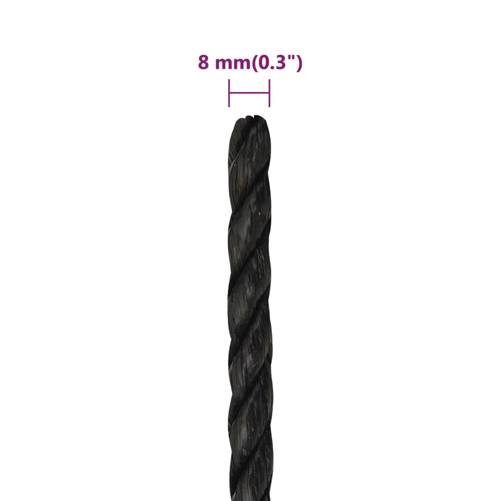 Work Rope Black 8 mm 250 m Polypropylene