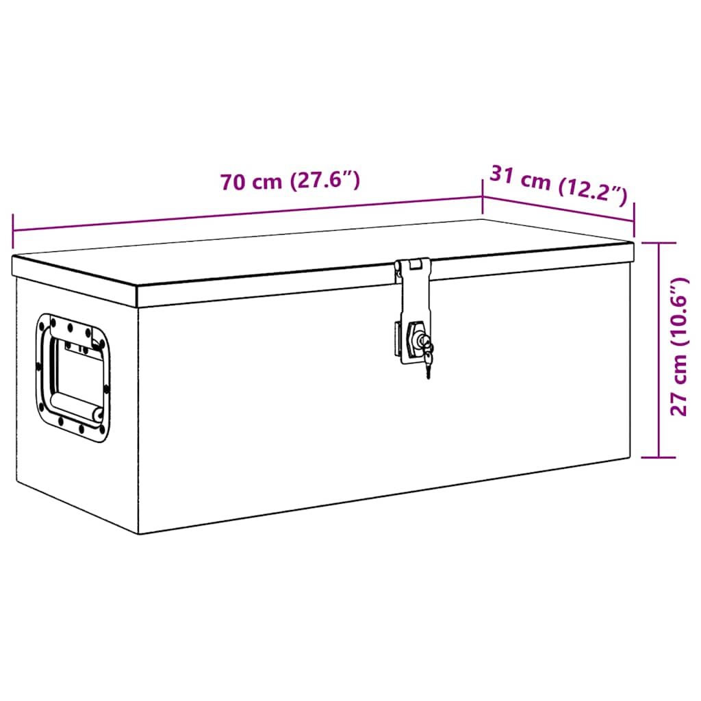 Storage Box Black 70x31x27 cm Aluminium