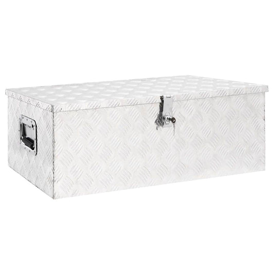 Storage Box Silver 90x47x33,5 cm Aluminium Storage Box Silver 90x47x33,5 cm Aluminium