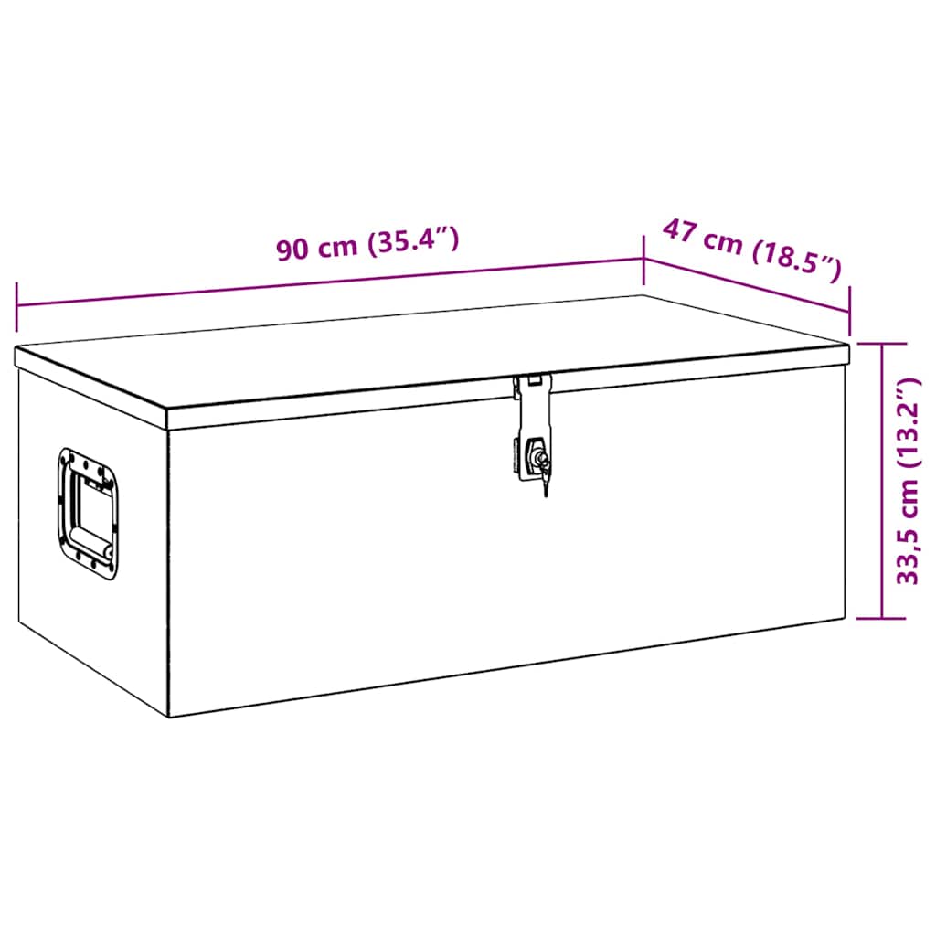 Storage Box Silver 90x47x33,5 cm Aluminium
