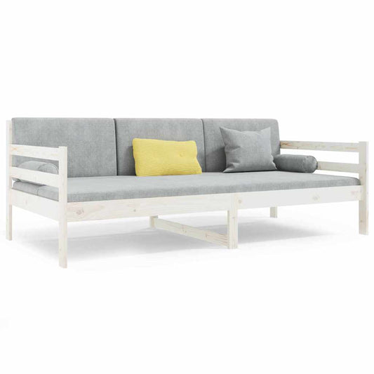Day Bed without Mattress White 90x190cm Solid Wood Pine Day Bed without Mattress White 90x190cm Solid Wood Pine