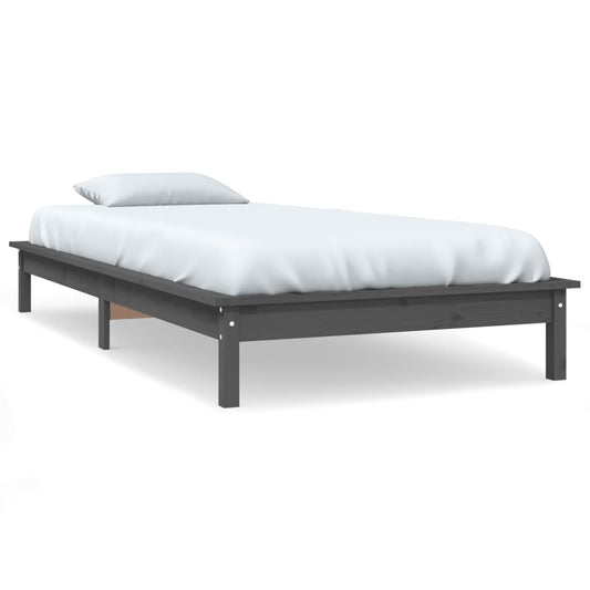 Bed Frame | Grey | Solid Pine Wood | Single | Durable | Bed Frame Bed Frame | Grey | Solid Pine Wood | Single | Durable | Bed Frame