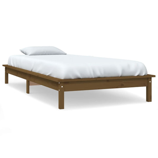 Bed Frame without Mattress Honey Brown Single Solid Wood Bed Frame without Mattress Honey Brown Single Solid Wood