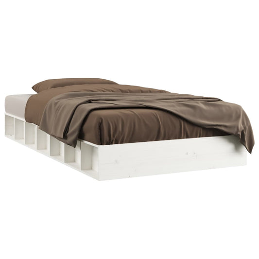 Bed Frame without Mattress White 120x190 cm Small Double Solid Wood Bed Frame without Mattress White 120x190 cm Small Double Solid Wood