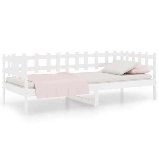 Day Bed without Mattress White 90x190 cm Single Solid Wood Pine Day Bed without Mattress White 90x190 cm Single Solid Wood Pine