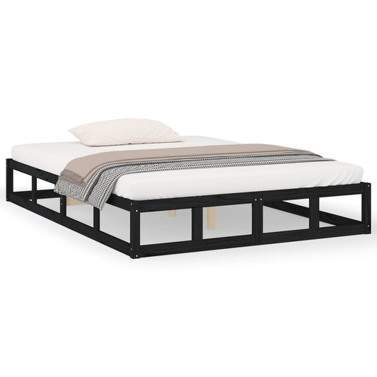 Bed Frame without Mattress Black 180x200 cm Super King Solid Wood Bed Frame without Mattress Black 180x200 cm Super King Solid Wood