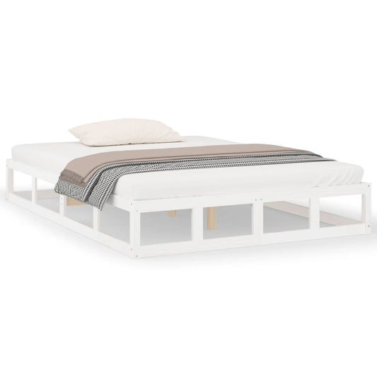 Bed Frame without Mattress White 200x200 cm Solid Wood Bed Frame without Mattress White 200x200 cm Solid Wood