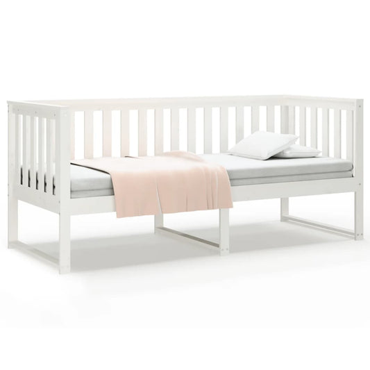 Day Bed without Mattress White 75x190 cm Small Single Solid Wood Pine Day Bed without Mattress White 75x190 cm Small Single Solid Wood Pine