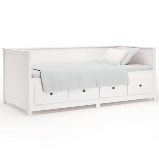 Day Bed without Mattress White 80x200 cm Solid Wood Pine Day Bed without Mattress White 80x200 cm Solid Wood Pine