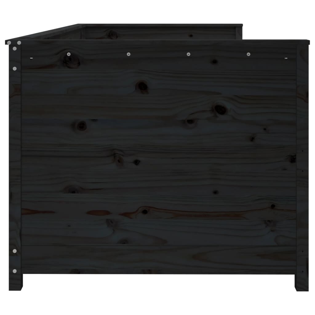 Day Bed without Mattress Black 75x190 cm Solid Wood Pine