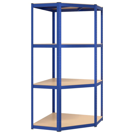 4-Layer Corner Shelf Blue Steel&Engineered Wood 4-Layer Corner Shelf Blue Steel&Engineered Wood