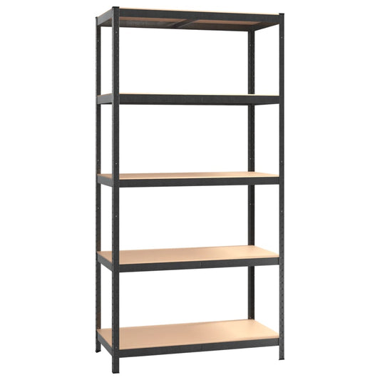 5-Layer Heavy-duty Shelf Grey Steel&Engineered Wood 5-Layer Heavy-duty Shelf Grey Steel&Engineered Wood