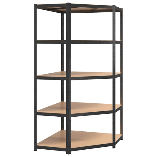 5-Layer Heavy-duty Corner Shelf Grey Steel&Engineered Wood 5-Layer Heavy-duty Corner Shelf Grey Steel&Engineered Wood