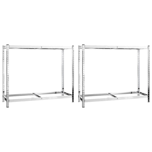 2-Layer Tire Racks 2 pcs Silver 110x40x110 cm Steel 2-Layer Tire Racks 2 pcs Silver 110x40x110 cm Steel
