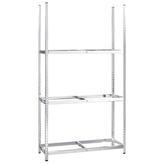 3-Layer Tire Rack Silver 110x40x200 cm Steel 3-Layer Tire Rack Silver 110x40x200 cm Steel