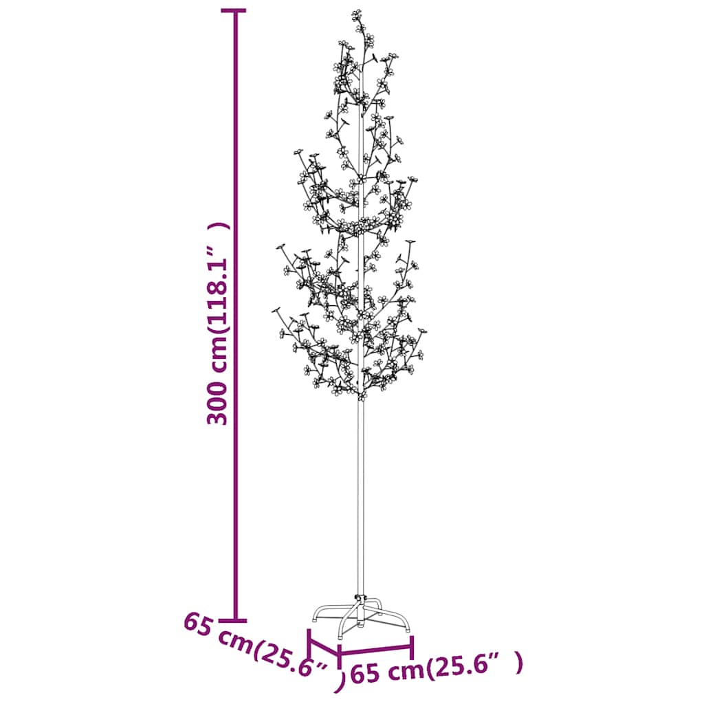 345134 vidaXL Cherry Blossom LED Tree Warm White 368 LEDs 300 cm