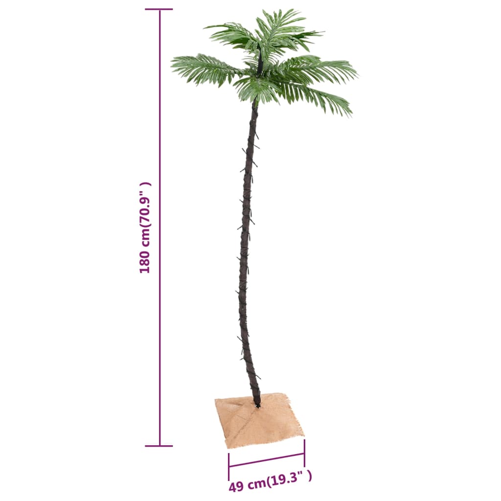 345138 vidaXL LED Palm Tree Warm White 96 LEDs 180 cm