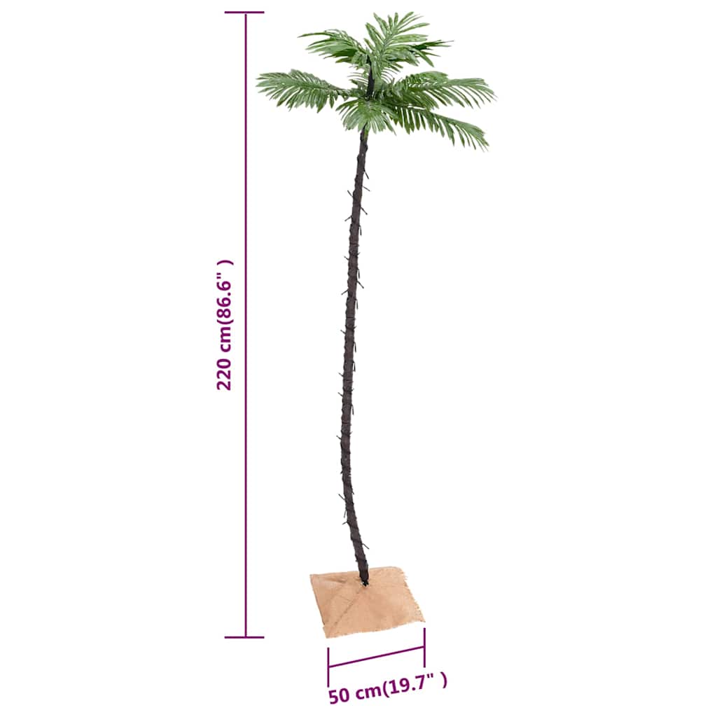 345139 vidaXL LED Palm Tree Warm White 136 LEDs 220 cm
