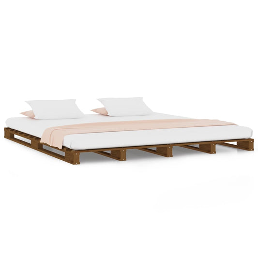 Pallet Bed | Honey Brown | Solid pine wood | Double | Durable Pallet Bed | Honey Brown | Solid pine wood | Double | Durable