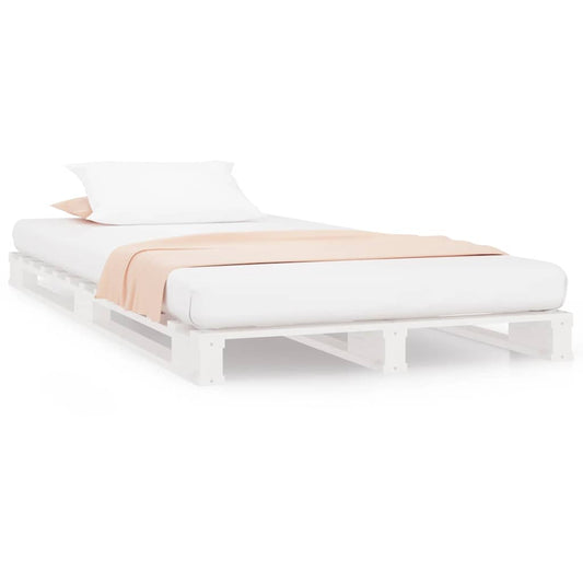 Pallet Bed without Mattress White Single Solid Wood Pallet Bed without Mattress White Single Solid Wood