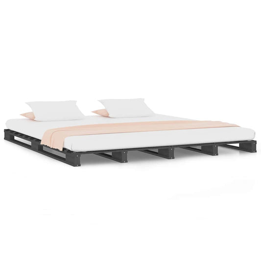 Pallet Bed without Mattress Grey 140x190 cm Solid Wood Pallet Bed without Mattress Grey 140x190 cm Solid Wood