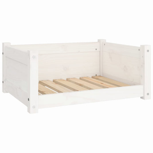 Dog Bed White 65.5x50.5x28 cm Solid Pine Wood Dog Bed White 65.5x50.5x28 cm Solid Pine Wood