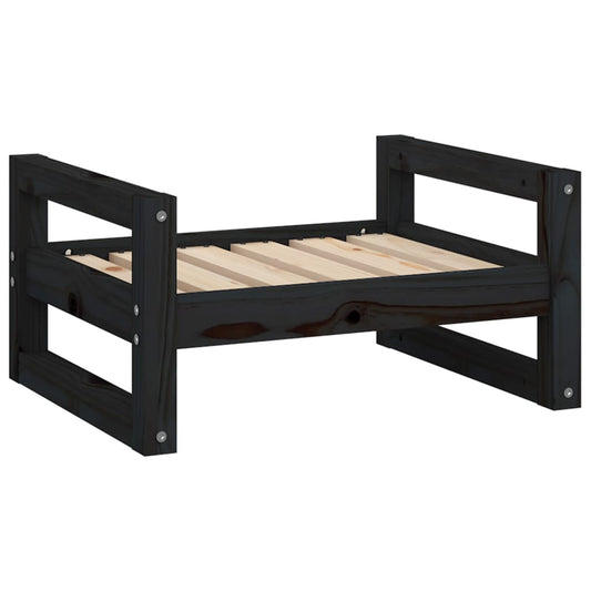 Dog Bed Black 55.5x45.5x28 cm Solid Pine Wood Dog Bed Black 55.5x45.5x28 cm Solid Pine Wood