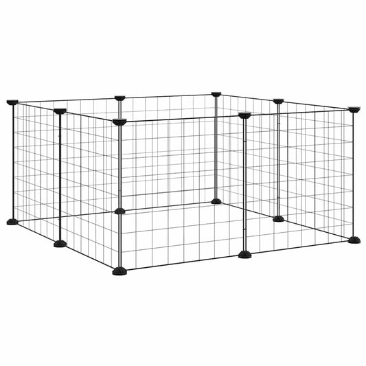 8-Panel Pet Cage Black 70x70x35 cm Steel 8-Panel Pet Cage Black 70x70x35 cm Steel