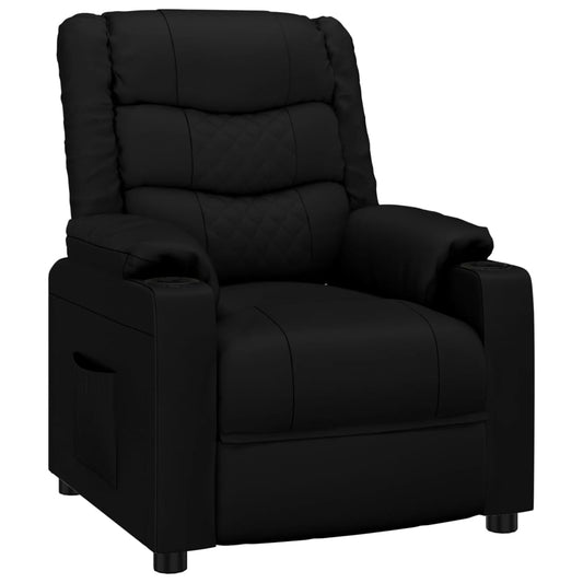 Recliner Chair Black Faux Leather Recliner Chair Black Faux Leather