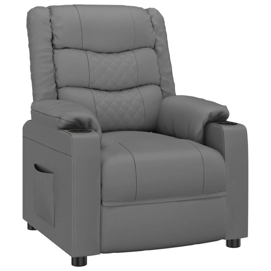 Recliner Chair Grey Faux Leather Recliner Chair Grey Faux Leather