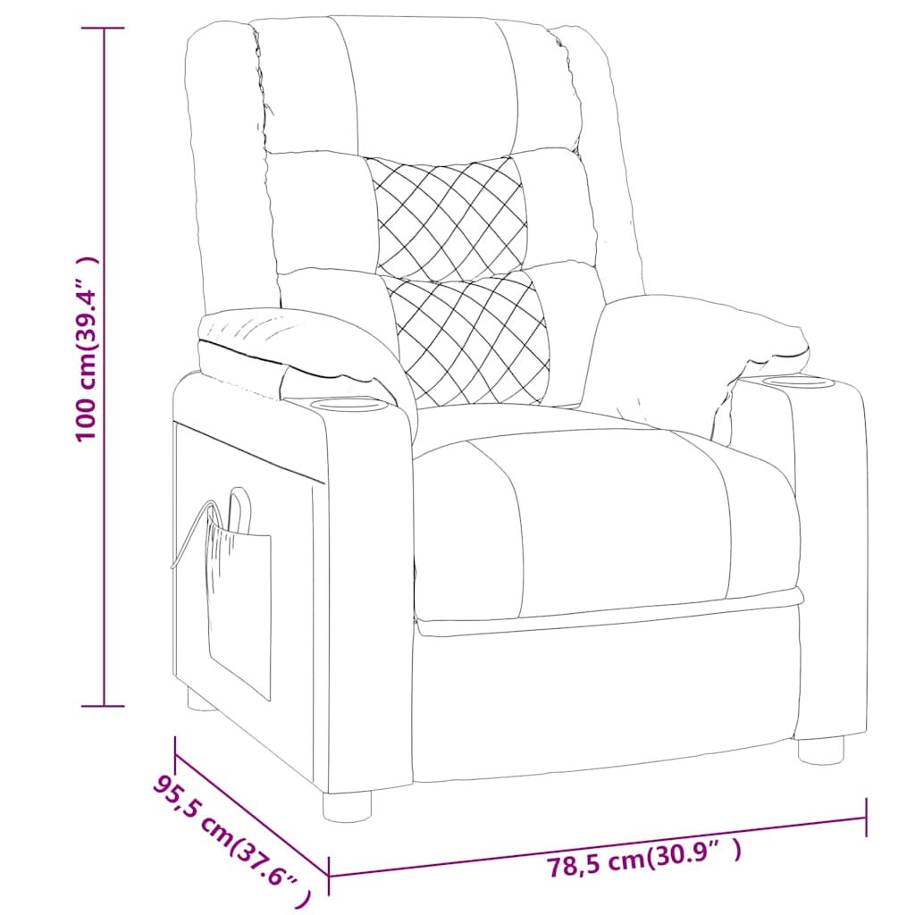 Recliner Chair Grey Faux Leather