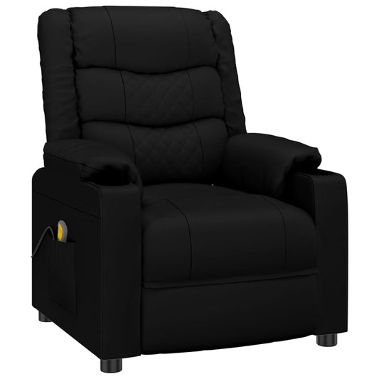Massage Chair Black Faux Leather Massage Chair Black Faux Leather