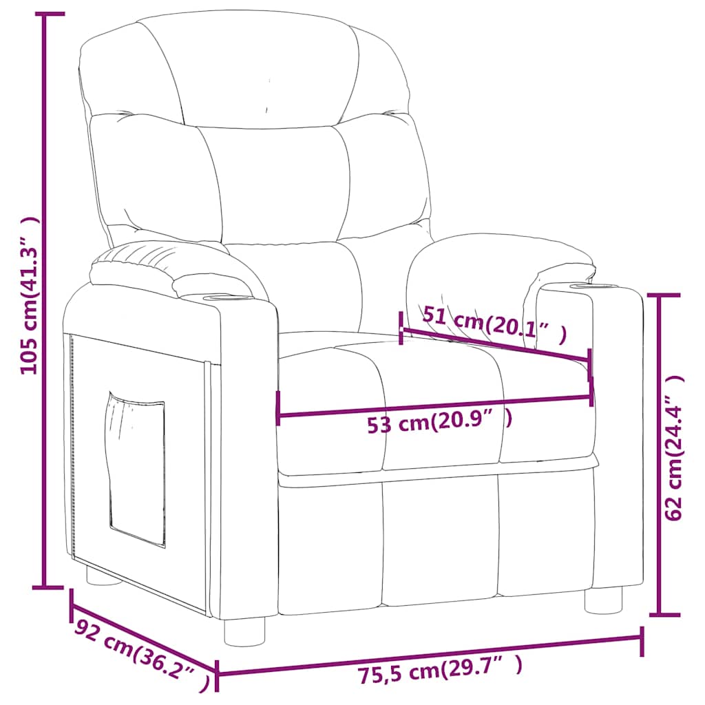 Recliner Chair Light Grey Fabric