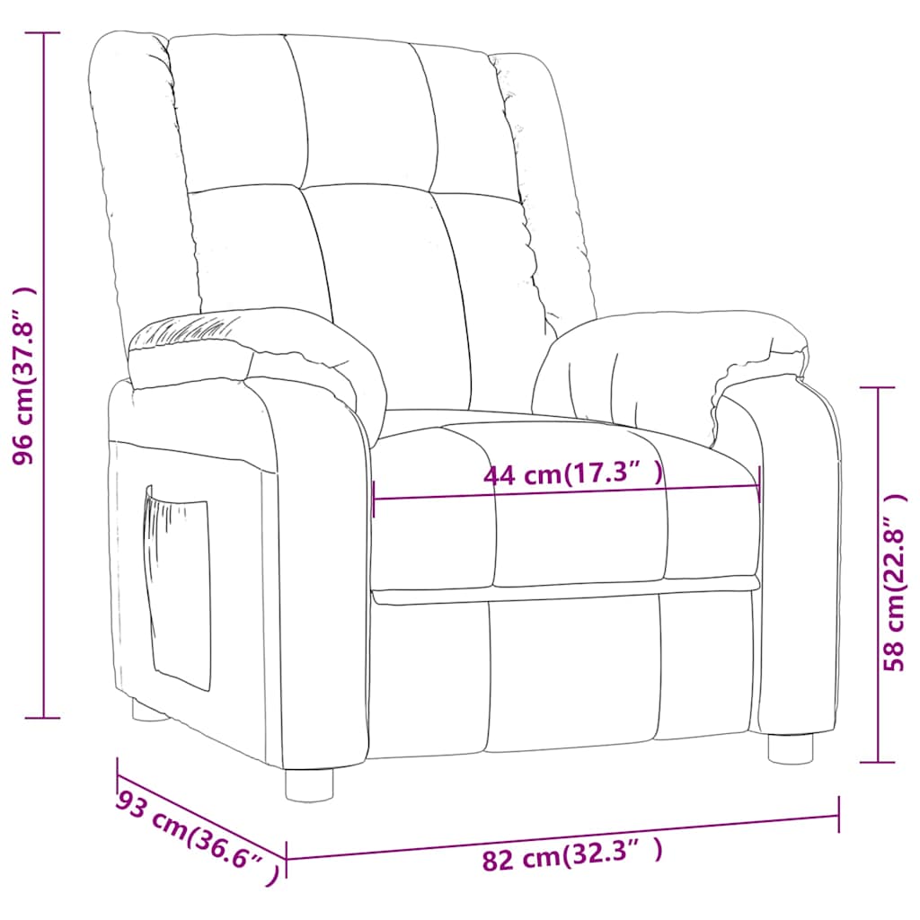 Recliner Chair Cream Fabric