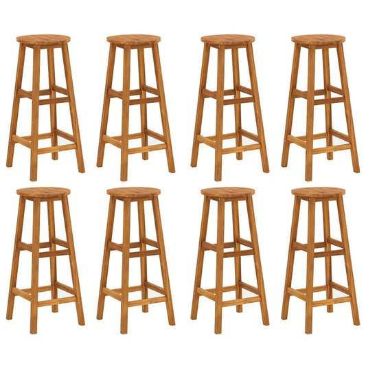 Bar Stool | Set of 8 | Natural wood | Solid Acacia wood | Standard Bar Stool | Set of 8 | Natural wood | Solid Acacia wood | Standard