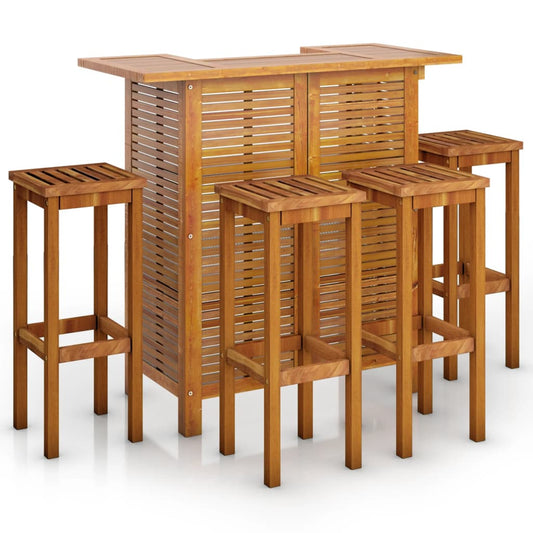Garden Bar Set | Brown | Solid Acacia wood | Medium | Footrest Garden Bar Set | Brown | Solid Acacia wood | Medium | Footrest