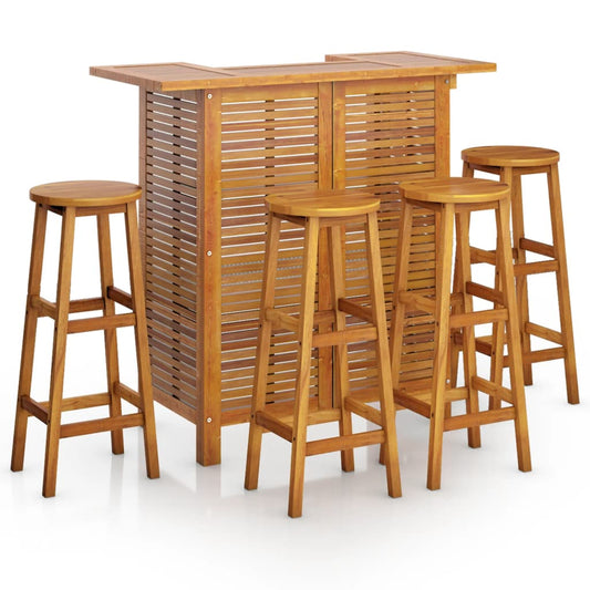 Garden Bar Set | Natural wood | Solid Acacia wood | Standard | Footrest Garden Bar Set | Natural wood | Solid Acacia wood | Standard | Footrest