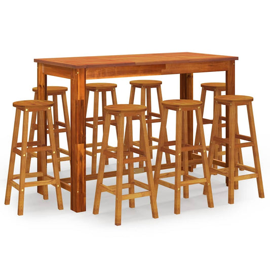 9 Piece Garden Bar Set Solid Wood Acacia 9 Piece Garden Bar Set Solid Wood Acacia