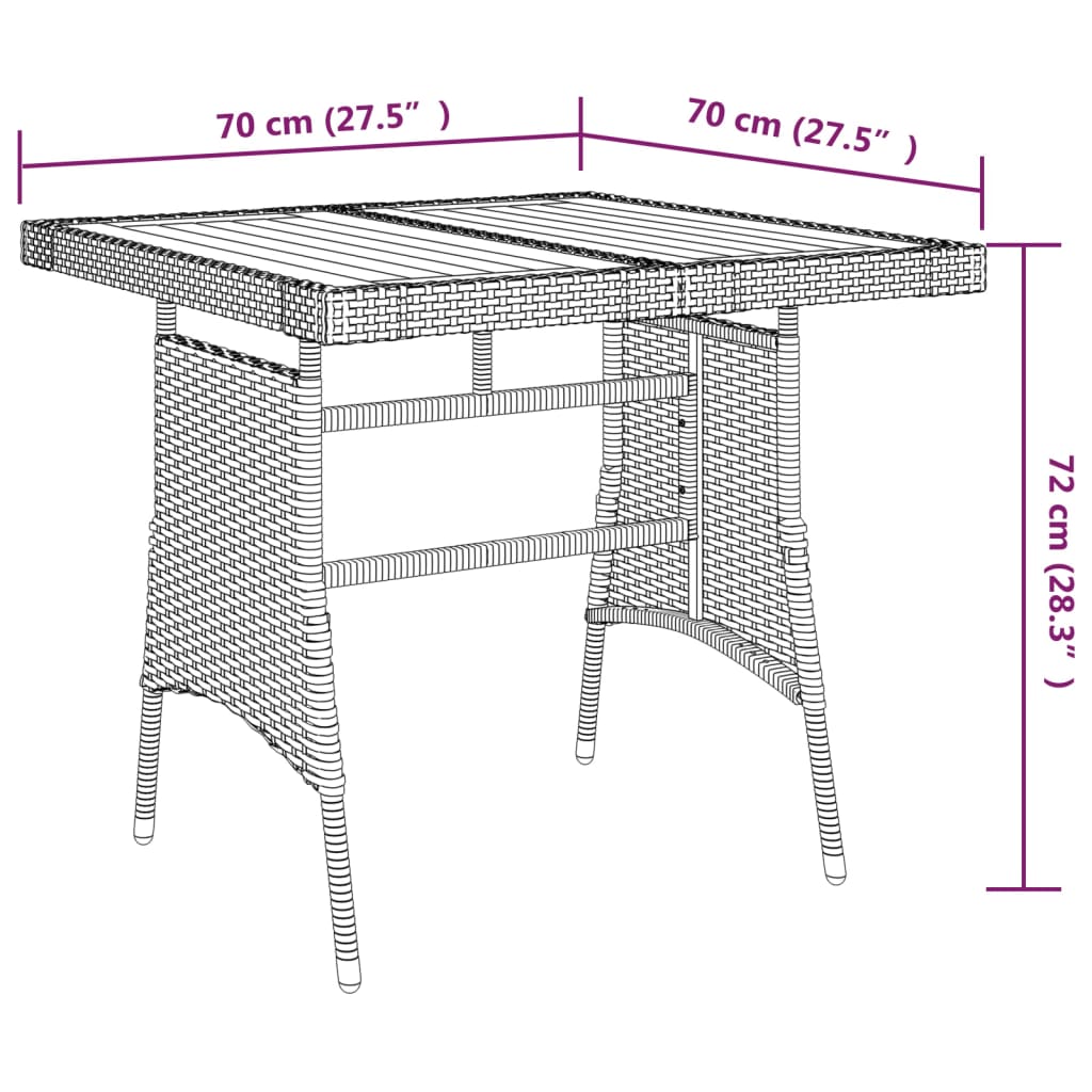 Outdoor Dining Set | Black | PE rattan, steel, solid acacia wood