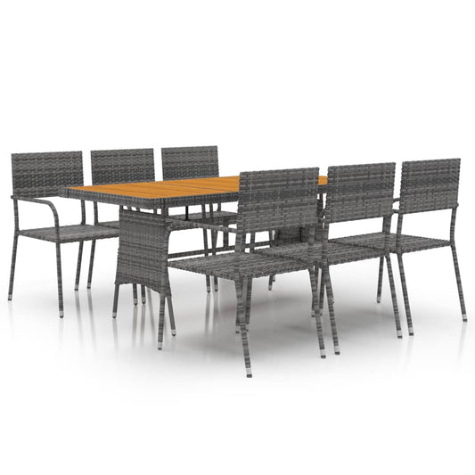 7 Piece Outdoor Dining Set Poly Rattan Grey 7 Piece Outdoor Dining Set Poly Rattan Grey