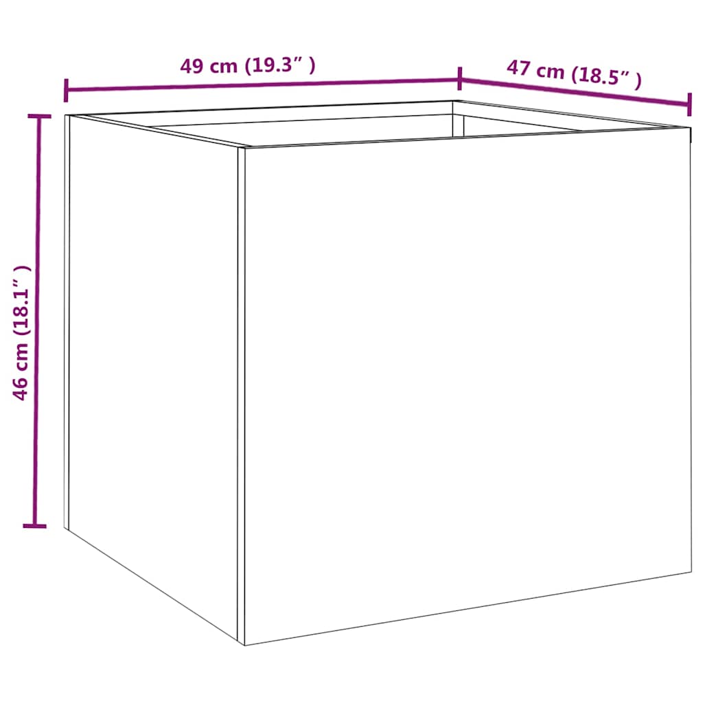 Planter 49x47x46 cm Corten Steel