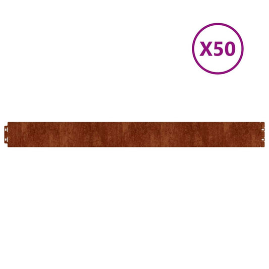 Lawn Edgings 50 pcs 10x103 cm Flexible Corten steel Lawn Edgings 50 pcs 10x103 cm Flexible Corten steel