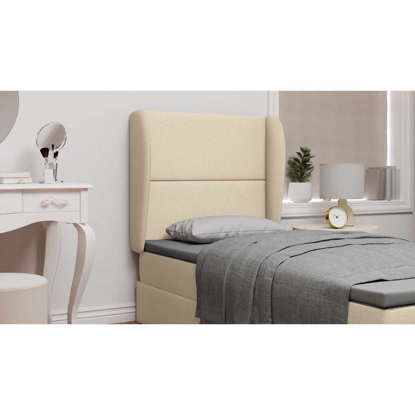 Headboard Ear Cream 80 x 23 x 6 cm Fabric
