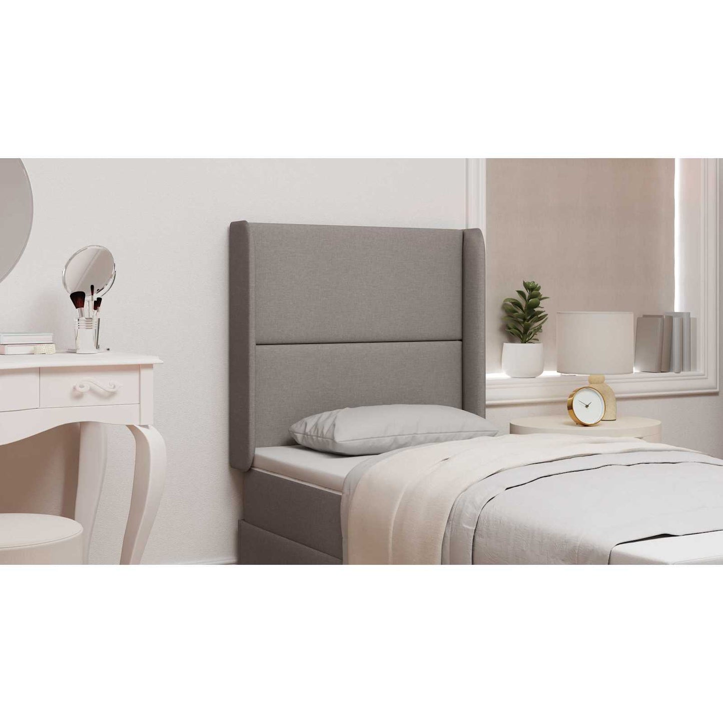 Headboard Ear Taupe 80 x 16 x 4 cm Fabric