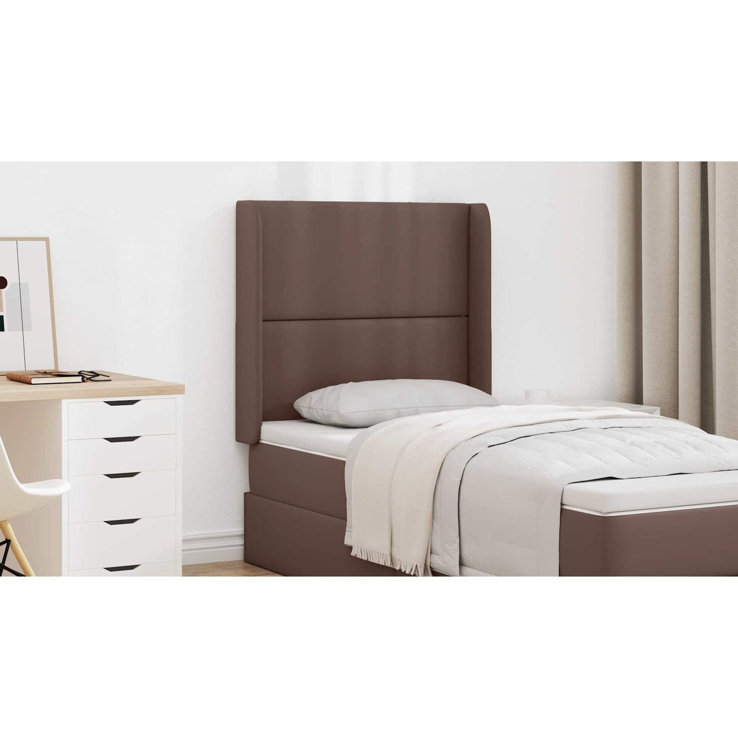 Headboard Ear Brown 80 x 16 x 4 cm PVC