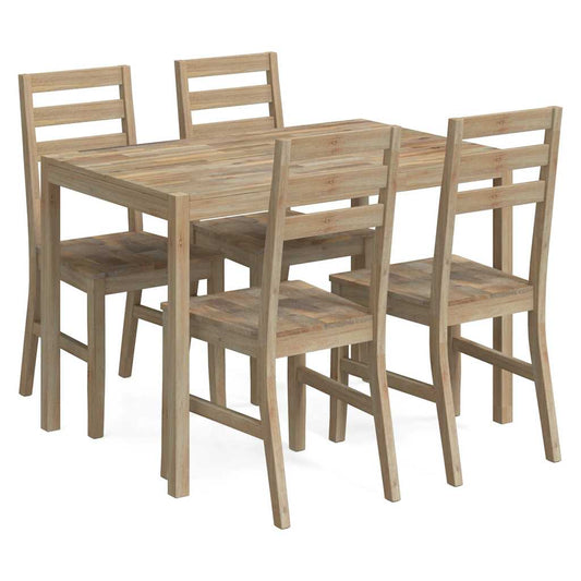 5 Piece Dining Set Solid Wood Acacia 5 Piece Dining Set Solid Wood Acacia