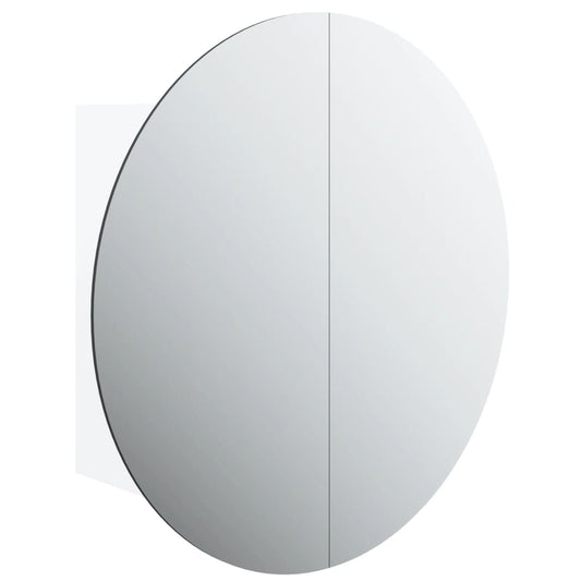 Bathroom Cabinet with Round Mirror&LED White 47x47x17.5 cm Bathroom Cabinet with Round Mirror&LED White 47x47x17.5 cm