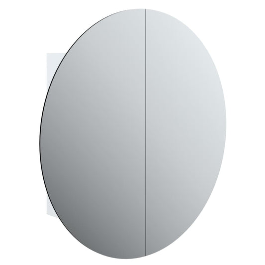 Bathroom Cabinet with Round Mirror&LED White 54x54x17.5 cm Bathroom Cabinet with Round Mirror&LED White 54x54x17.5 cm
