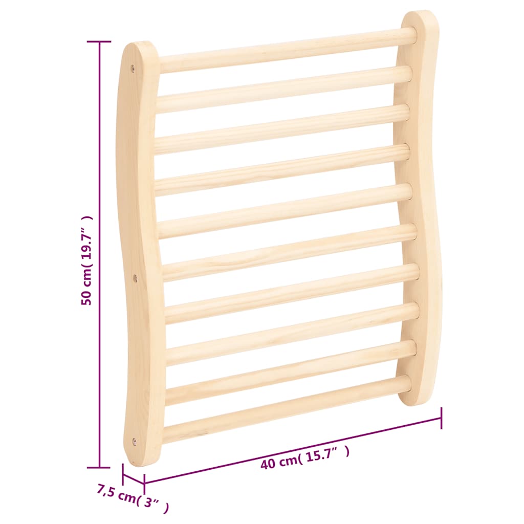 S-Shape Sauna Backrest Solid Wood Pine