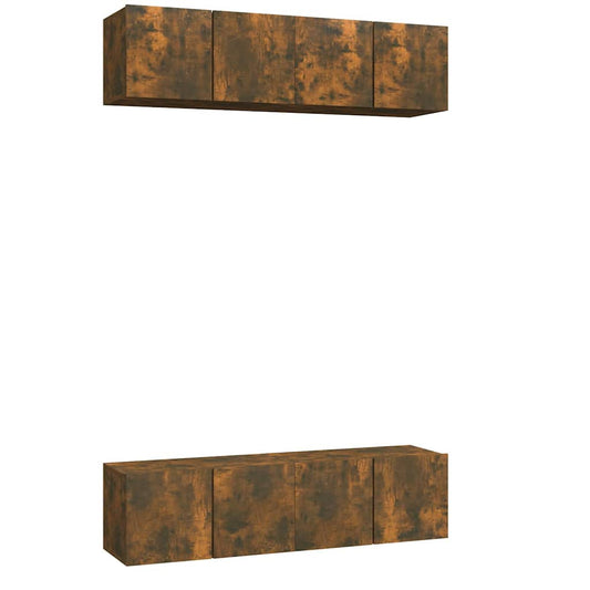 4 Piece Wall-mounted TV Cabinet Set Smoked Oak 60x30x30 cm Engineered Wood 4 Piece Wall-mounted TV Cabinet Set Smoked Oak 60x30x30 cm Engineered Wood